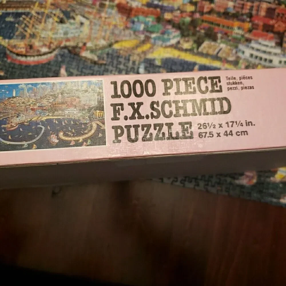 FX Schmid 1000 Piece Jigsaw Puzzle San Francisco Bay Skyline California COMPLETE